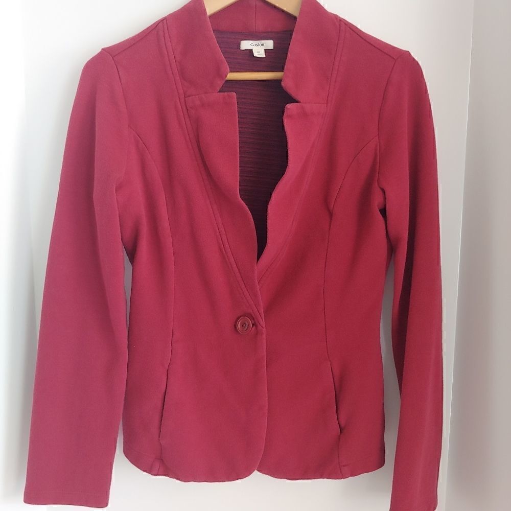 Caslon Women's Knit Blazer Red Size M